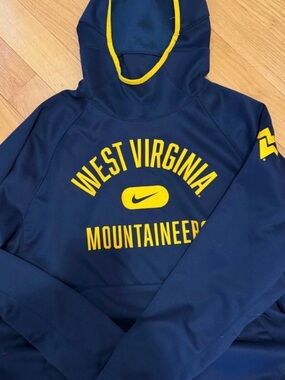Nike Navy and Gold West Virginia Mountaineers Pullover Hoodie